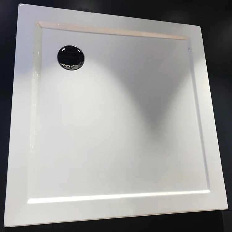 HUIDA OEM High Quality 900*900*40mm Slim Square  Bathroom White Acrylic Shower Tray