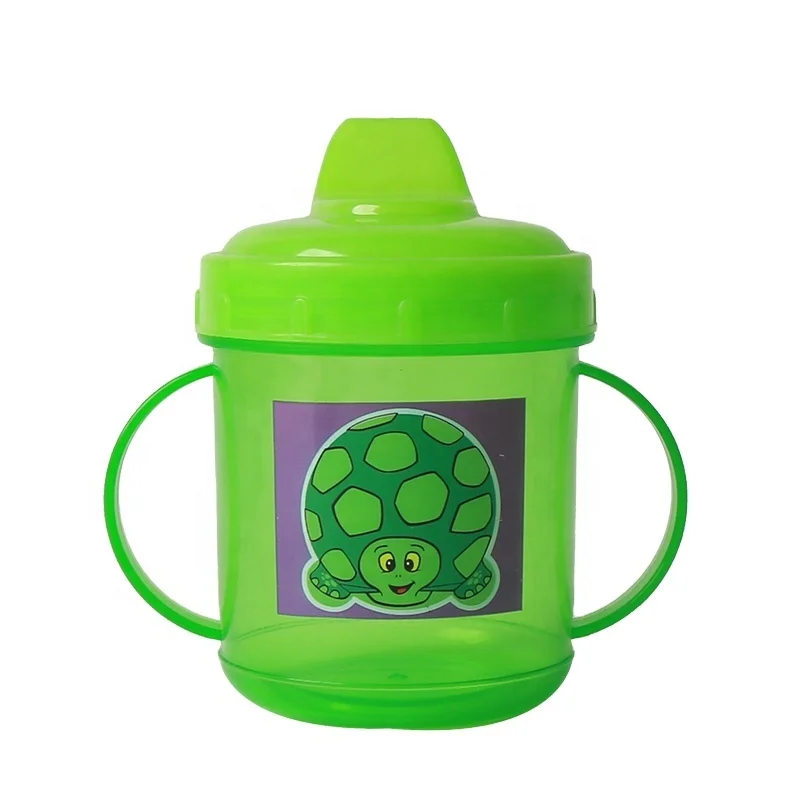 
Ningbo Longwell Duckbill Cup Kids Plastic Cups Drinking Feeding Water Bottle 200ML Bpa Free PP Two Grips Baby Cup Training 