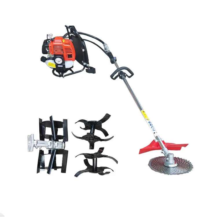 DL factory knapsack side hanging multi-blade loose soil pumping multi-function gasoline engine rotary lawn mower lawn mower
