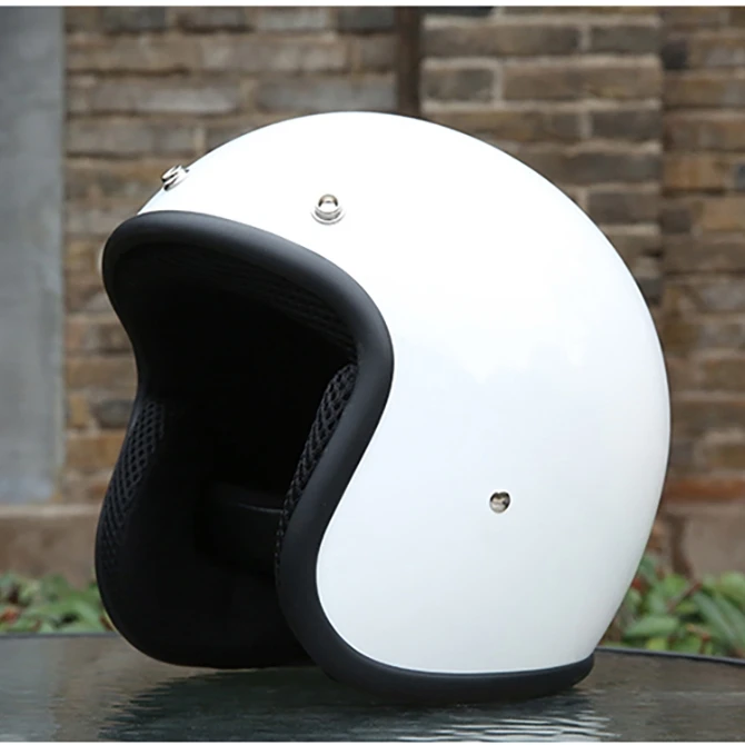 AMZ DOT Approved Retro 3/4 open face Motorcycle Helmet Vintage Half Face Moto Helmet