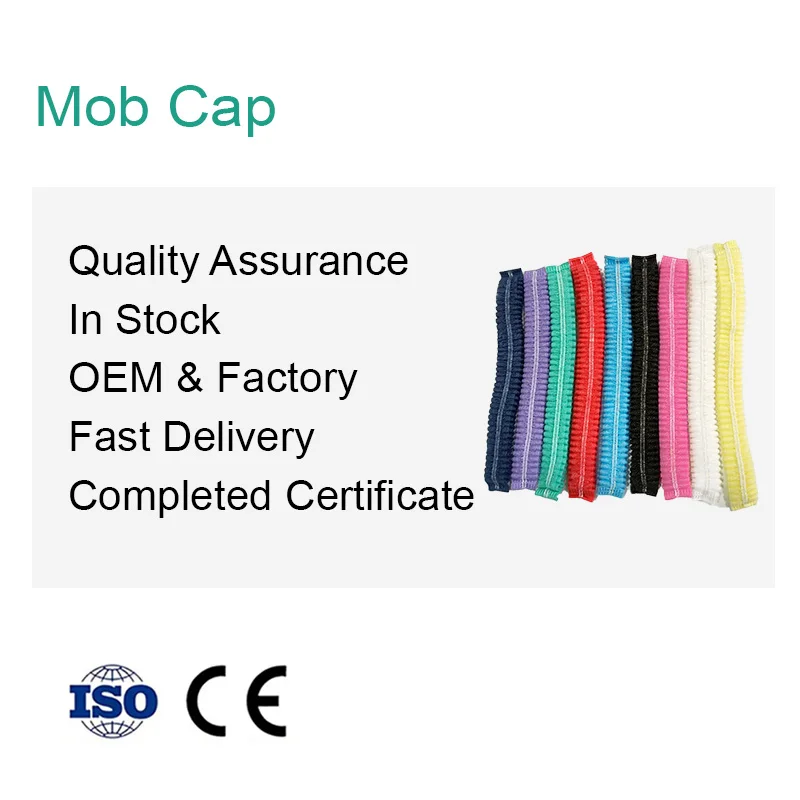 Disposable nonwoven clip mob cap bouffant cap hair net with double elastic