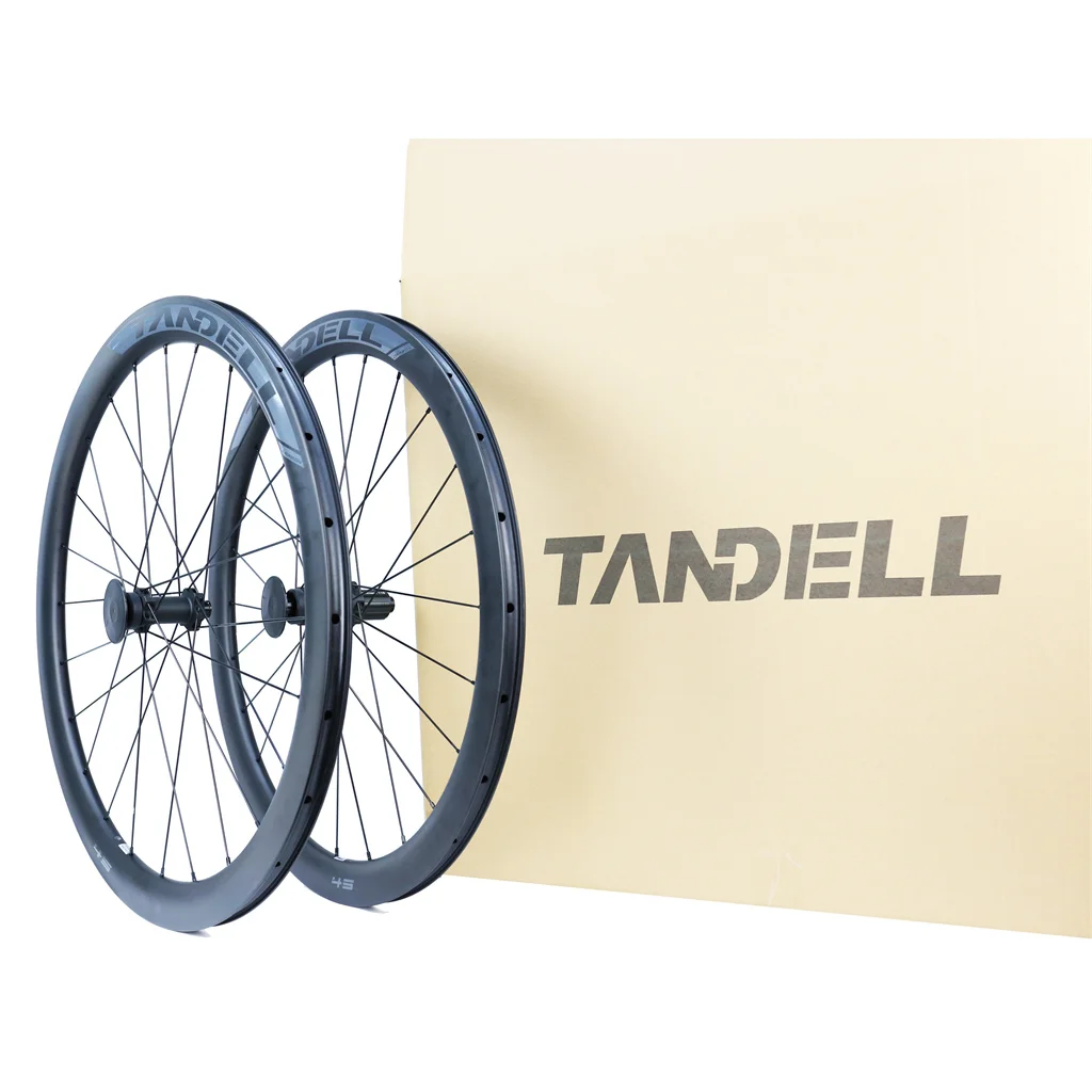 Tandell 700C Carbon Fiber Disc Brake Wheels UD Matte Wheelset Bike Accessories Bicycle Road Bike Exercise Tools