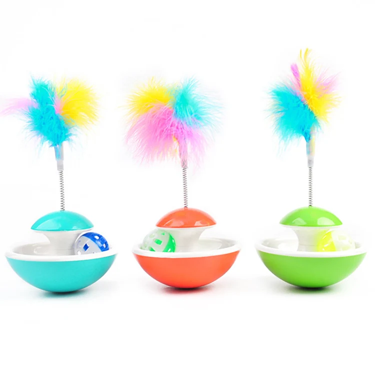 The new cat toy feather bell spring does not fall the ball pet supplies