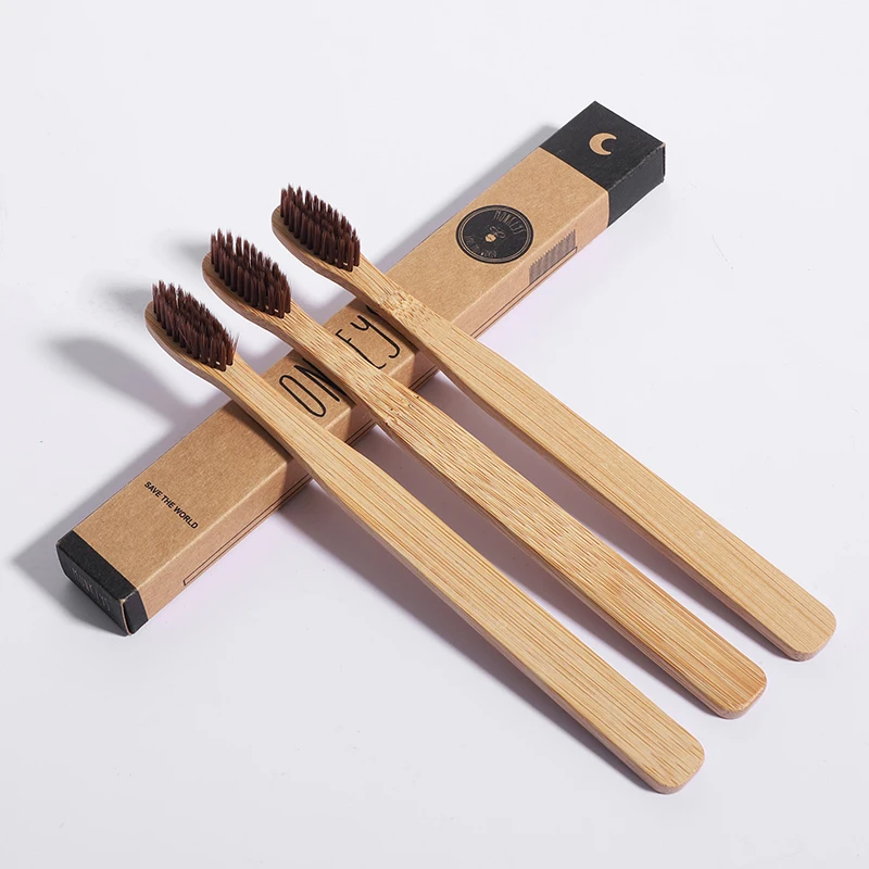 Customized Logo Bpa Free Eco Friendly Natural Bristle Charcoal Organic Biodegradable Bamboo Toothbrush