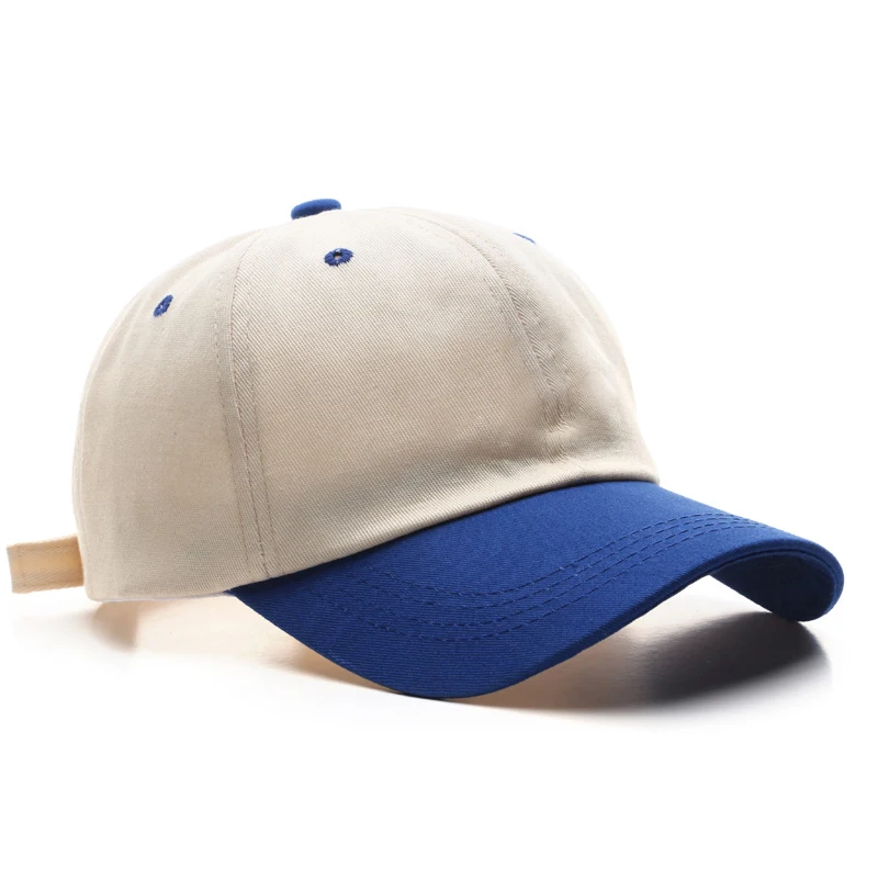 100% Cotton Twill Two Tone 6 Panel Baseball Cap Embroidered Logo Curved Brim Gorras Baseball Cap Hats