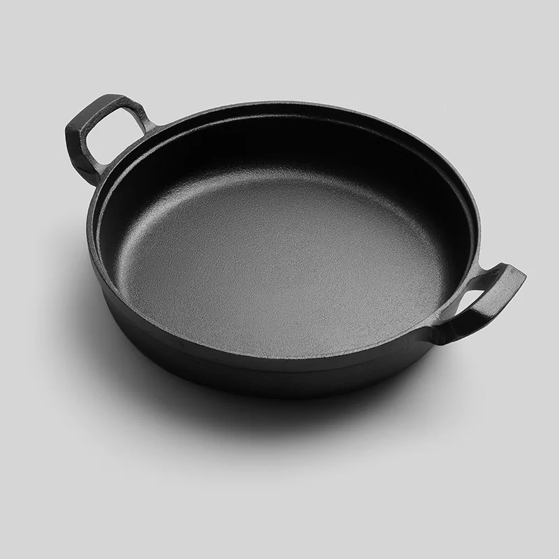 Профессиональная чугунная сковорода с антипригарным покрытием от производителя утолщенная предварительно приправленная