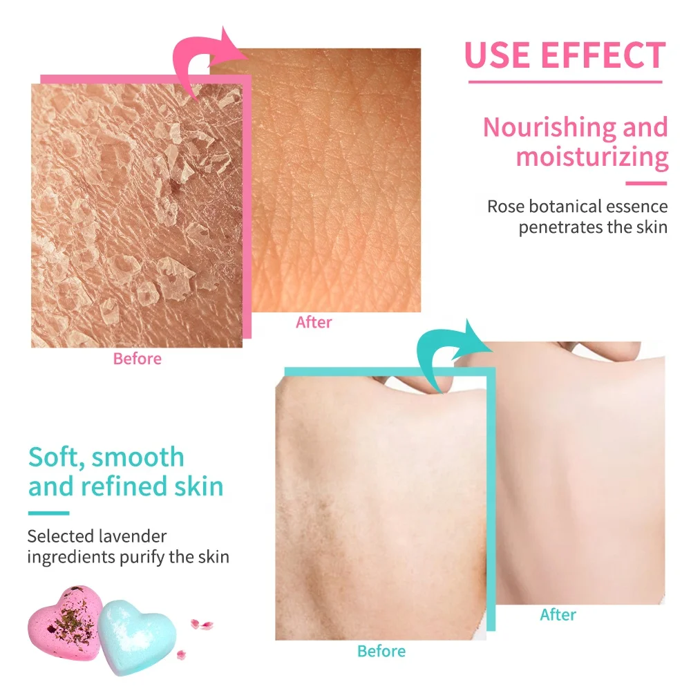 Factory Wholesale Bath Supplies Natural Love Shapes Bubble Bathbombs Salt Spa Relaxing Organic Fizzies Bath Bomb