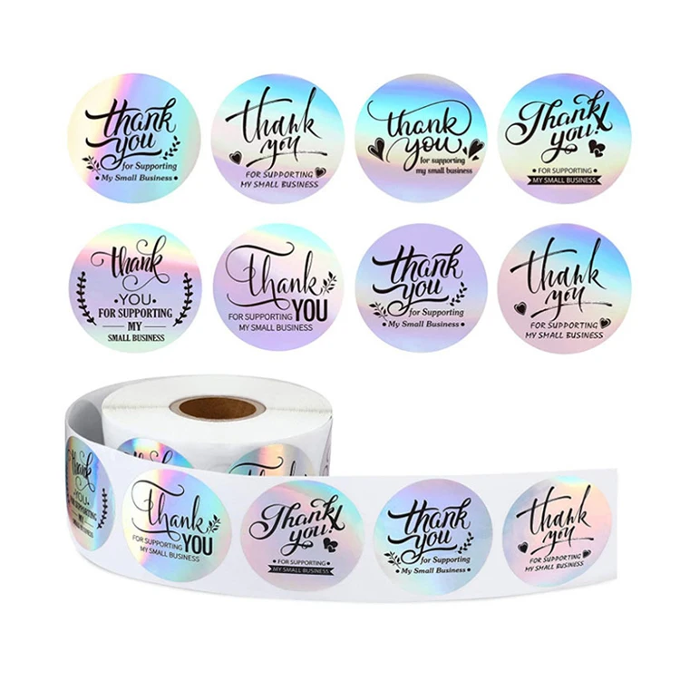 Custom Waterproof Vinyl Gold Holographic Vinyl CE QC Logo Sticker Sheet For Printing Packaging Label