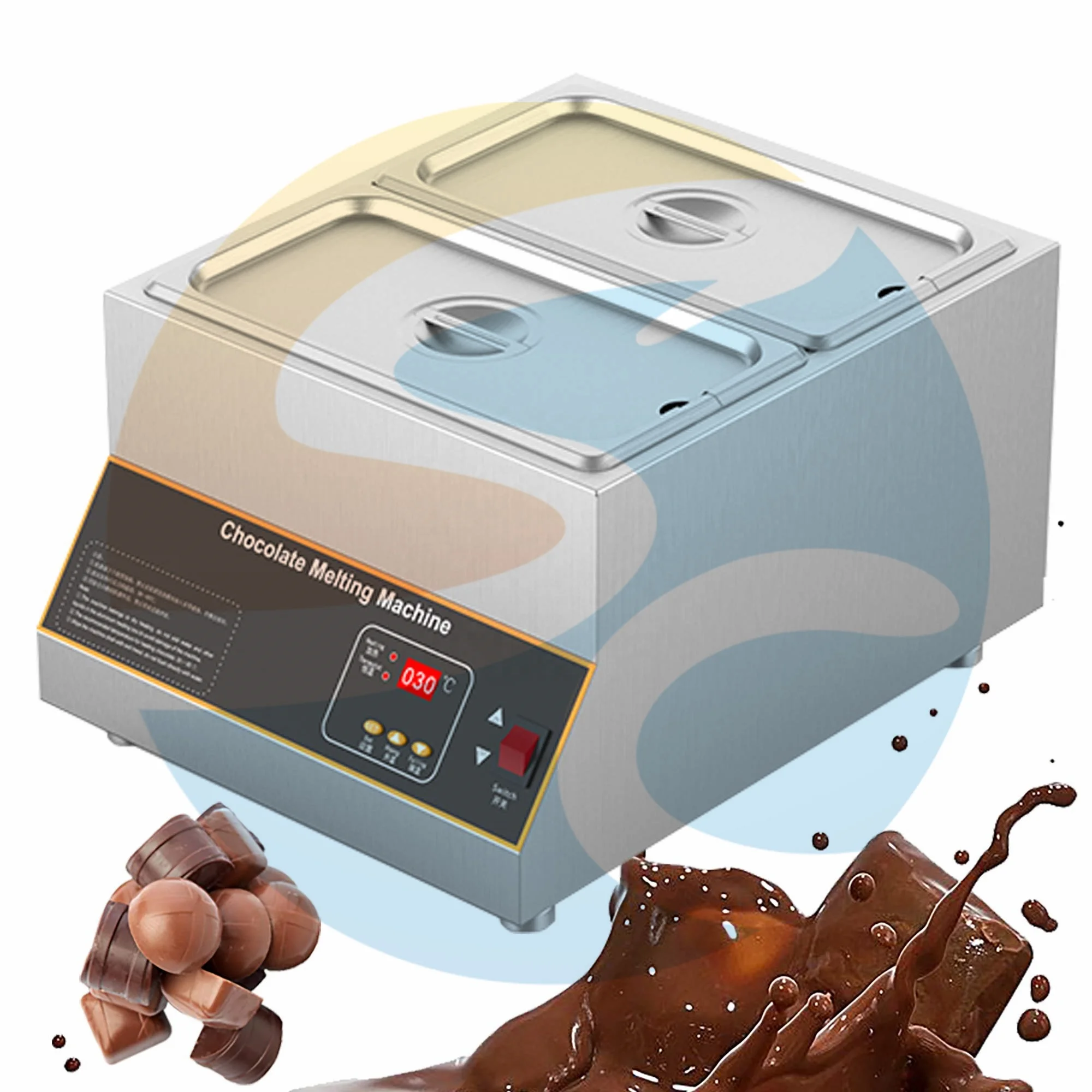 Промышленная машина для плавления сыра 2 резервуара электрическая шоколада профессиональная закалки