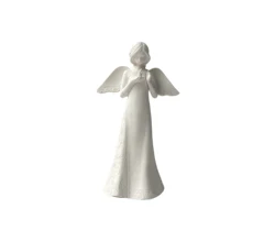 8.5inch Porcelain Mom Angels Figurine for Gifts Home Decoration Praying commemorating Angel Statue (with Hear)