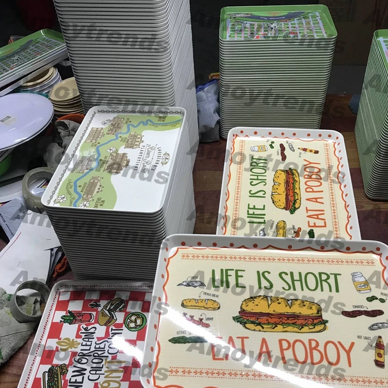 New Orleans calories count Rectangular OEM branded Custom print promotional melamine tray