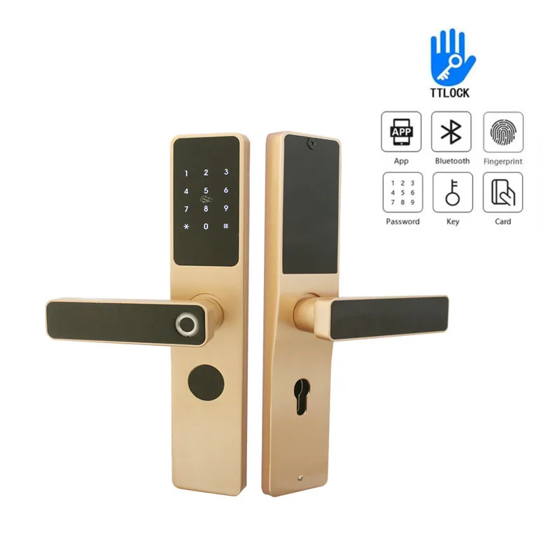iOS Android Compatible TTlock App Control Electronic Door Lock Fingerprint Front Door Smart Lock