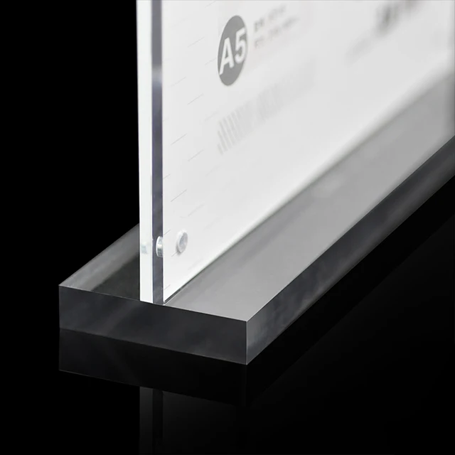 Acrylic T shaped Magnets Photo Frames Countertop Poster Frame