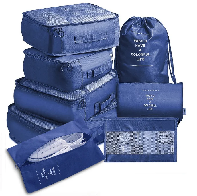 8 PCS travelling storage bag set luggage organizer travel bag accessories set Luggage Travel Packing Cubes