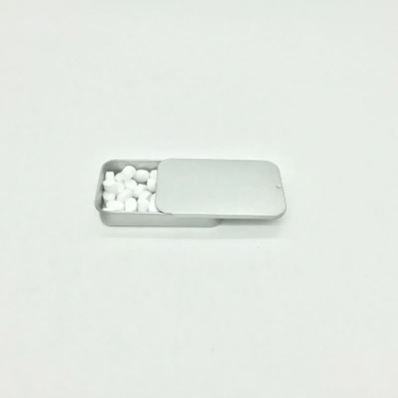 
80x50x15mm 35g 40g Metal Rectangle Black Silver Pink White Slider Tin Box for candy slider tin Can lip balm slider tin box 
