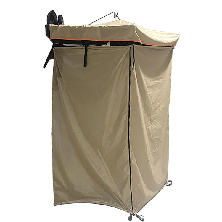 Factory Wholesale Portable Car Side Shower Tent Summer Suitable Hard Aluminum Shell Waterproof Canvas Outdoor Style for Camping
