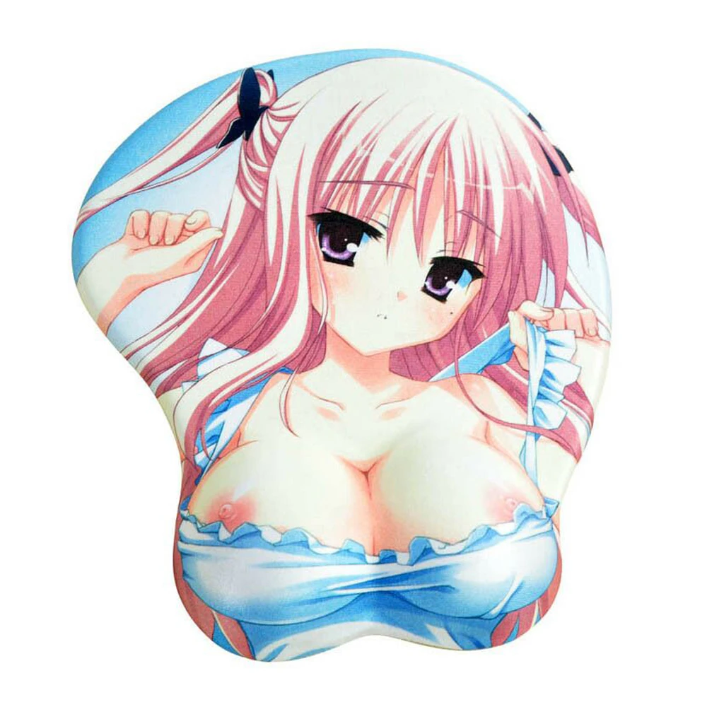 3d mouse pad Wrist girl big breast mouse pad Soft Foam Mouse Mat with Gel Wrist Support Fiber Surface