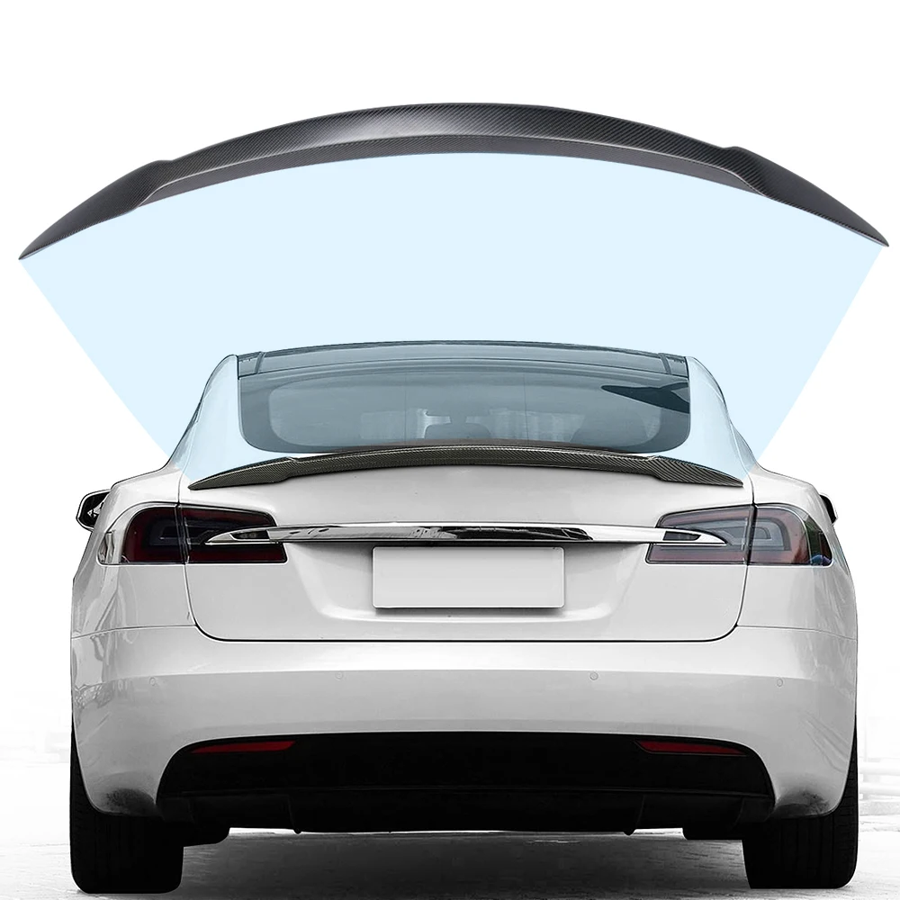 WuFoo для Tesla Model S Стильная крышка спойлера из углеродного волокна отделка водного удерживающего