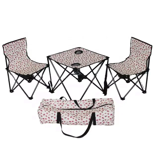Modern Fabric Design Outdoor Party Camping Chair with Foldable Table & Chair Set