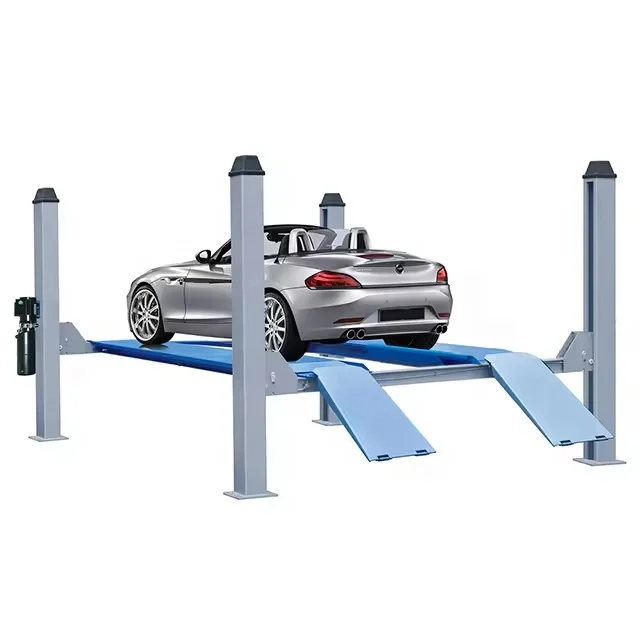 qingdao portable hydraulic cylinder hoist basement double wide 4post 4 four column car parking system lifting lift machine 1 car