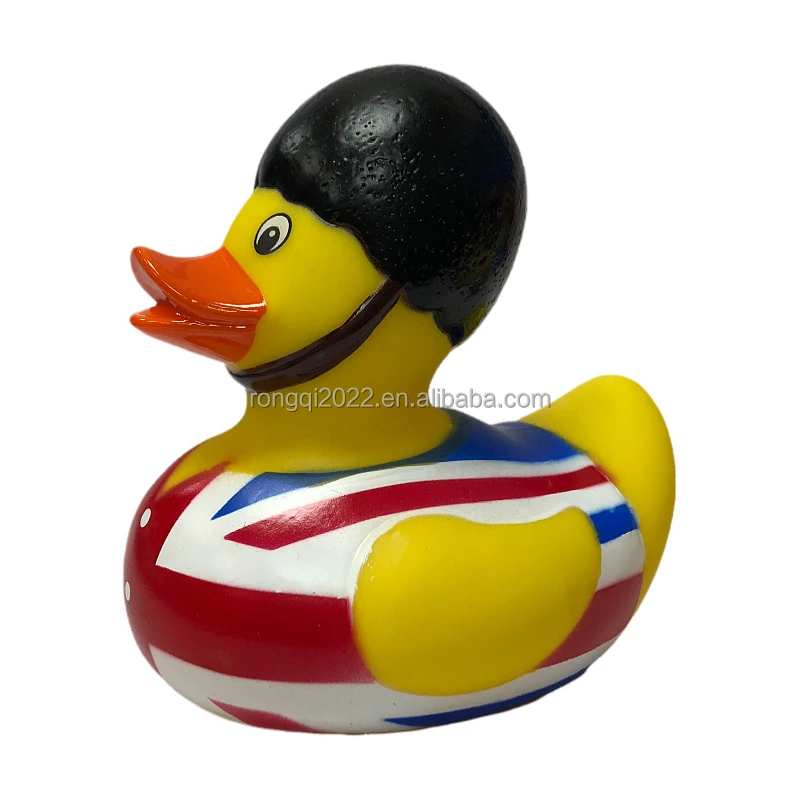 10CM England Rubber Duck Police With British Flag Union Jack Duck Souvenir