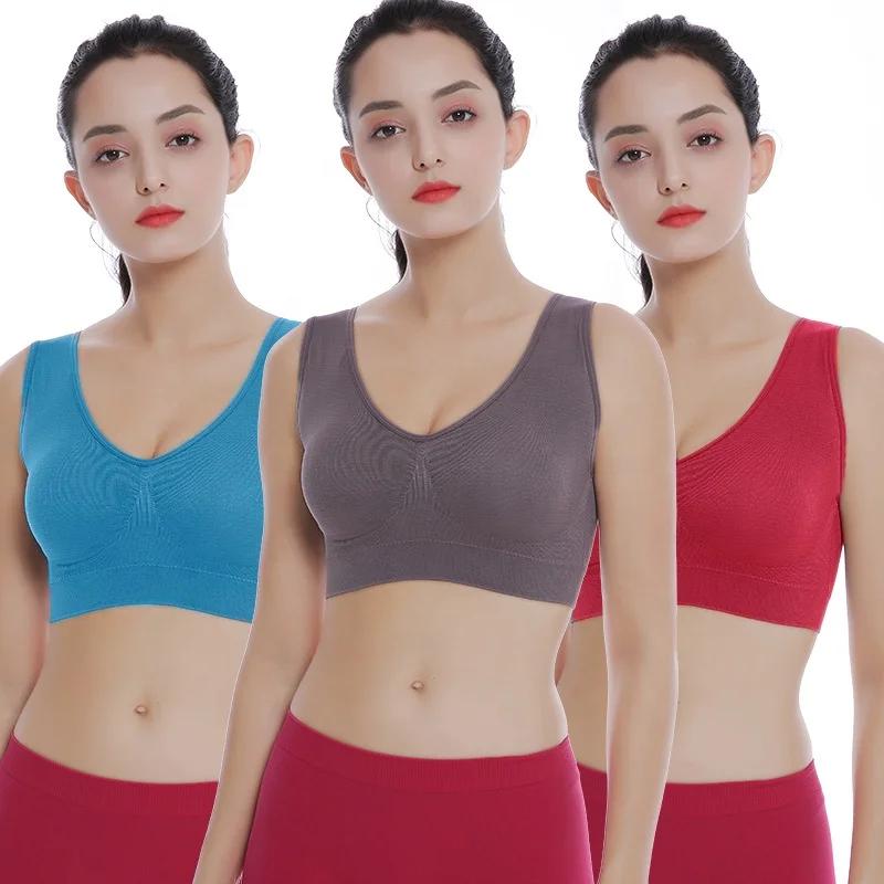 
AS SEEN ON TV Polyamide Spandex High Impact Support Wireless Sports Ahh Bra With Pads Sports Bra Women 