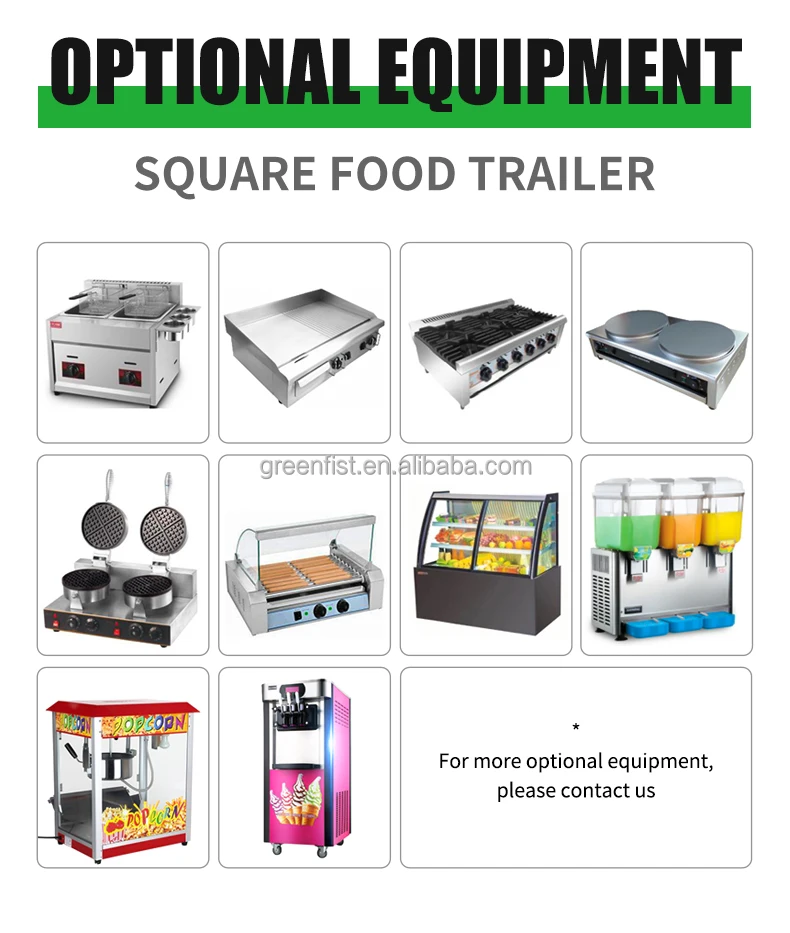 14ft Square Food Truck Hot Dog Pizza Coffee Ice Cream Mobile Fast Airstream Food Trailer Luxury Customized Mobile Restaurant