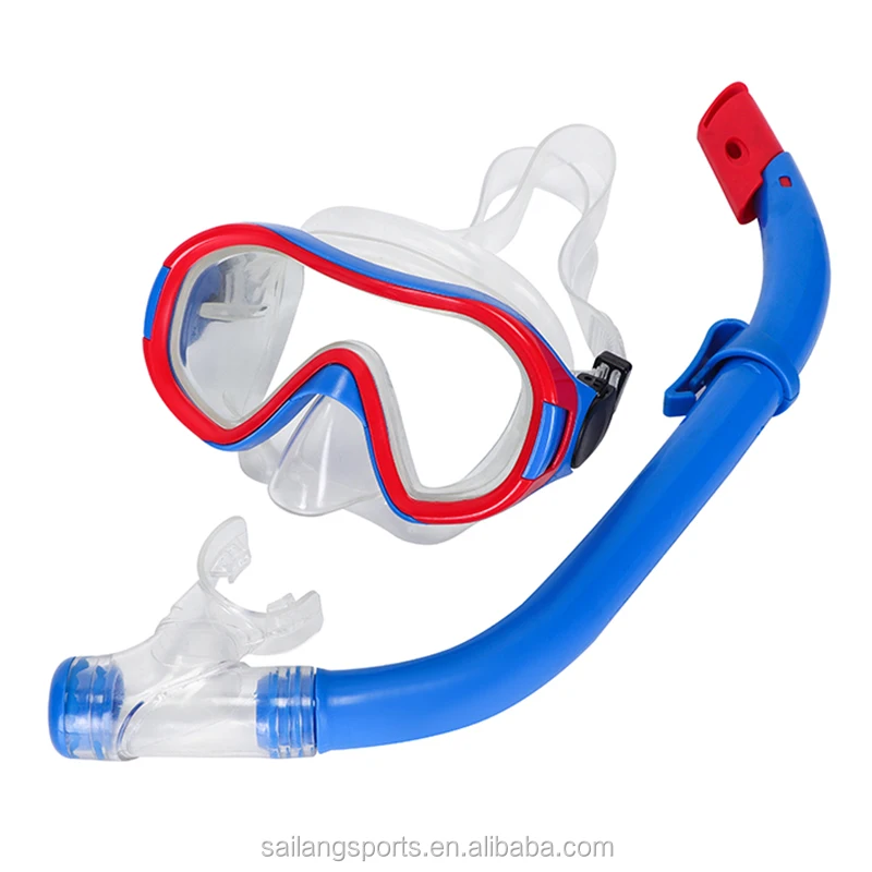 Wide View Mask&Full Dry Snorkel Kit with pvc snorkel high quality diving set and glass swimming goggles for adult youth Children