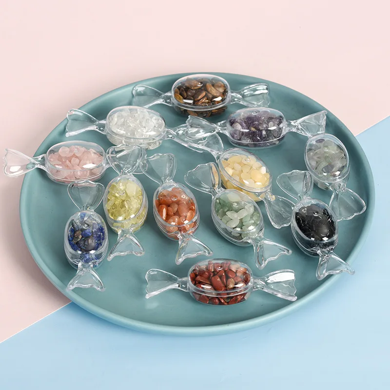 Natural Crystals Healing Stone 7 Chakra Chips Candy Crystal Gravel Chip Tumbled Stones For Halloween Gift