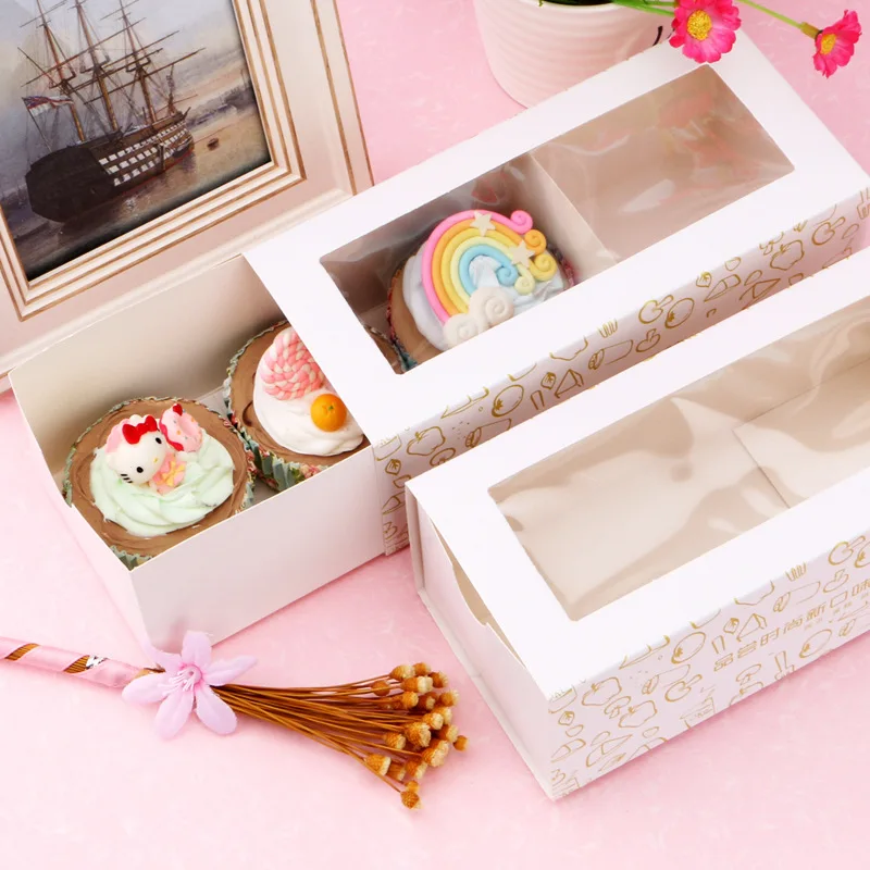 Wholesale Customize Large Transparent Windows Luxury Birthday Cake Packaging Square Clear Window Paper Cake Box