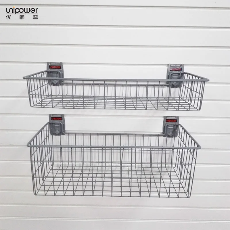 Pvc slatwall panel Accessories metal deep basket  for Garage Storage solution