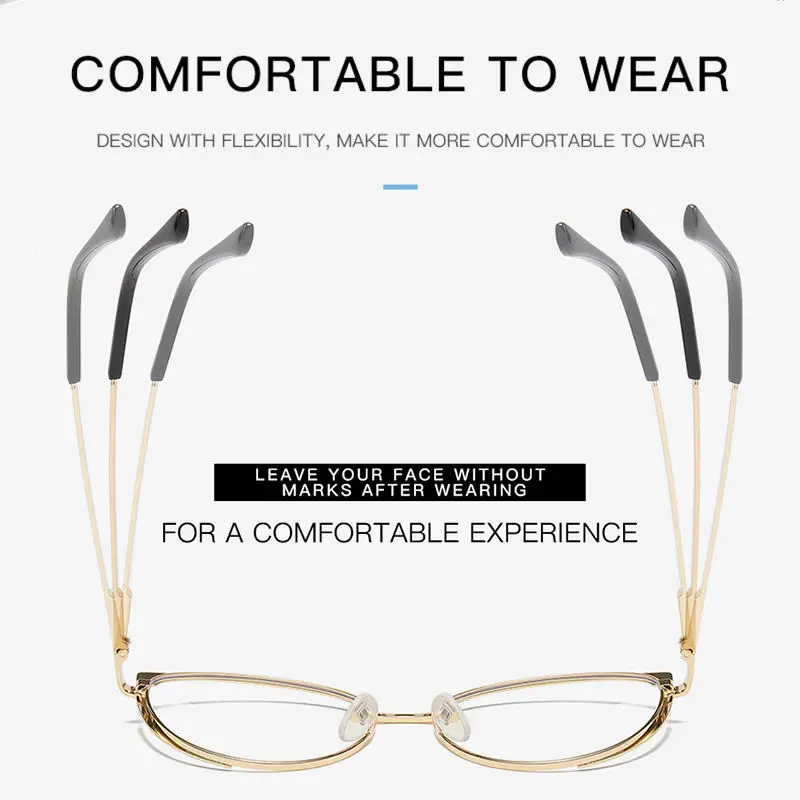 Wholesale Optical Glasses Computer Optical Glasses Metal Cat Eye Metal Photochromic Blue Light Blocking 2024 Newest Women