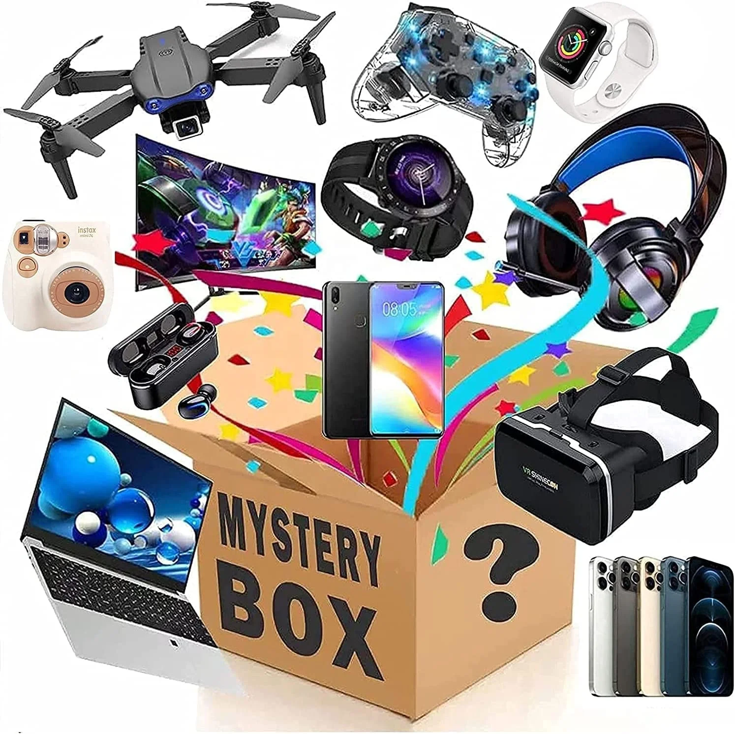 Big Sale 3C Electronic Mystery Lucky Boxes Random Packing There is Open:Smart Watches Earphones & Headphones Speakers More Gifts