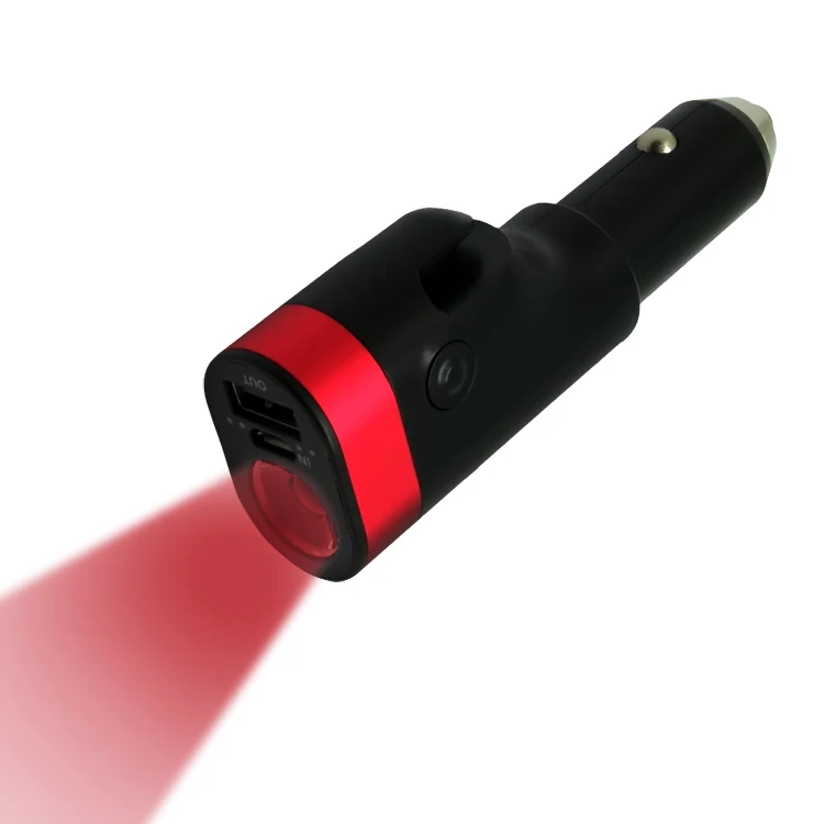 
Logo Printed Mini Emergency Tools 6-in1 Car Safety Hammer with power banks 