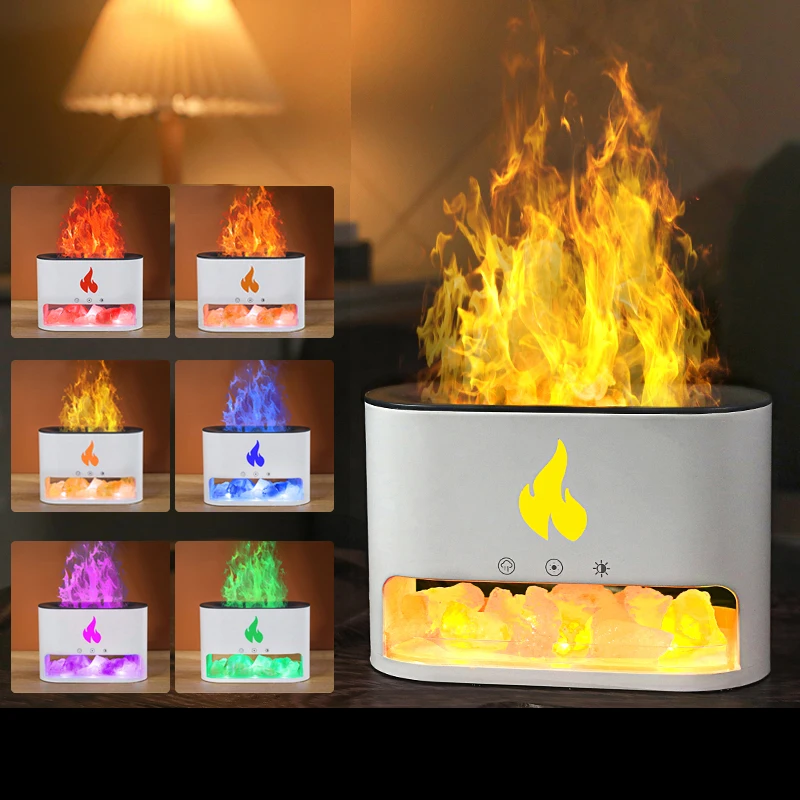 Эфирные масла Аромат Ультразвуковой туман Led Simulation 3D Blue Fire Flame Увлажнители воздуха