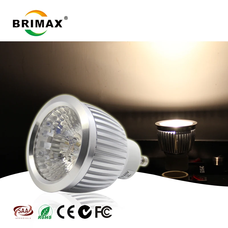  Brimax Gu10 24v Светодиодные пятно света СИД УДАРА Водителя чип 110v Светодиодная лампа направленного рассеиватель для внутреннего освещения домашнего 6W 550LM ±