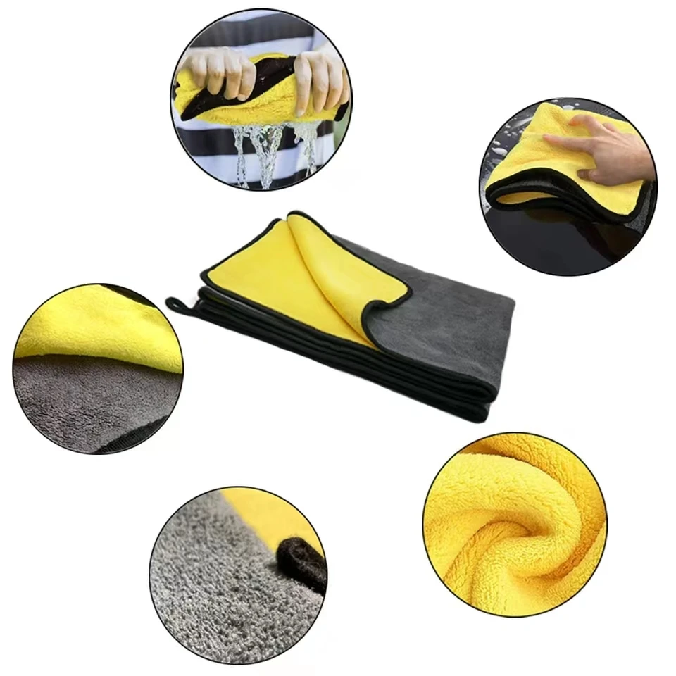 Absorbent Soft Fiber Quick-drying Car Towels Cleaning Drying Towel for Car Accessories Glass Free Samples Microfiber Sustainable