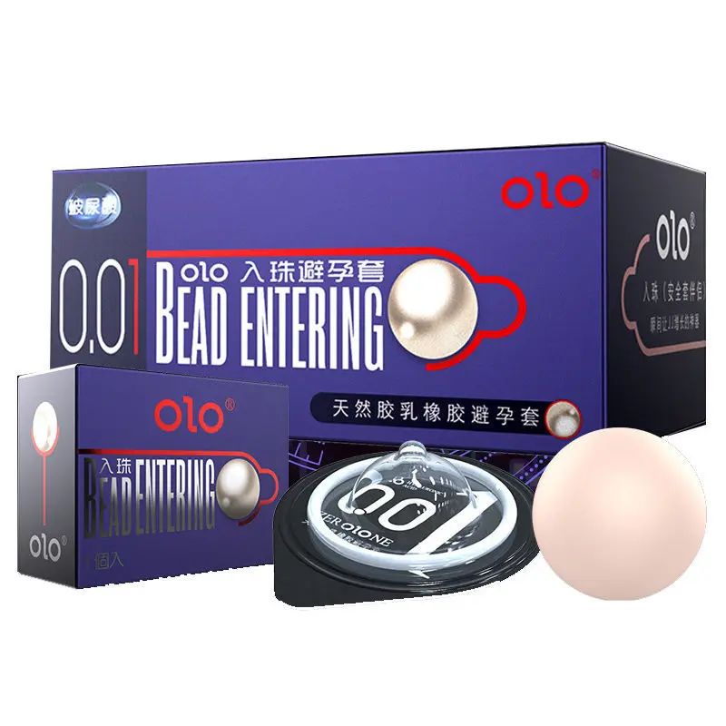 Free samples OLO Soft Bead Condom SPA Pearl Granule G Point 001 Sexy Female Condom For Latex Condom