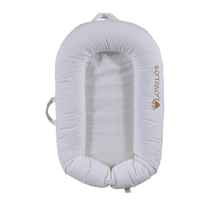 
Portable 100% organic corduroy cotton newborn baby sleeping pod round baby nest 