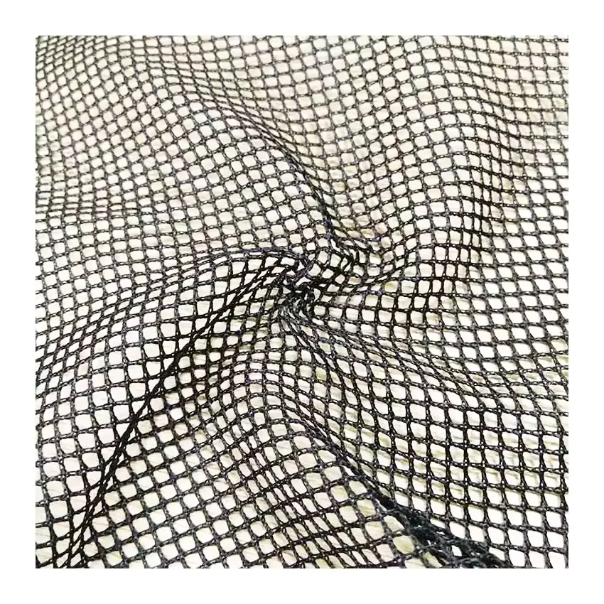 Stiff Black Nylon Mesh with Fishnet Hole