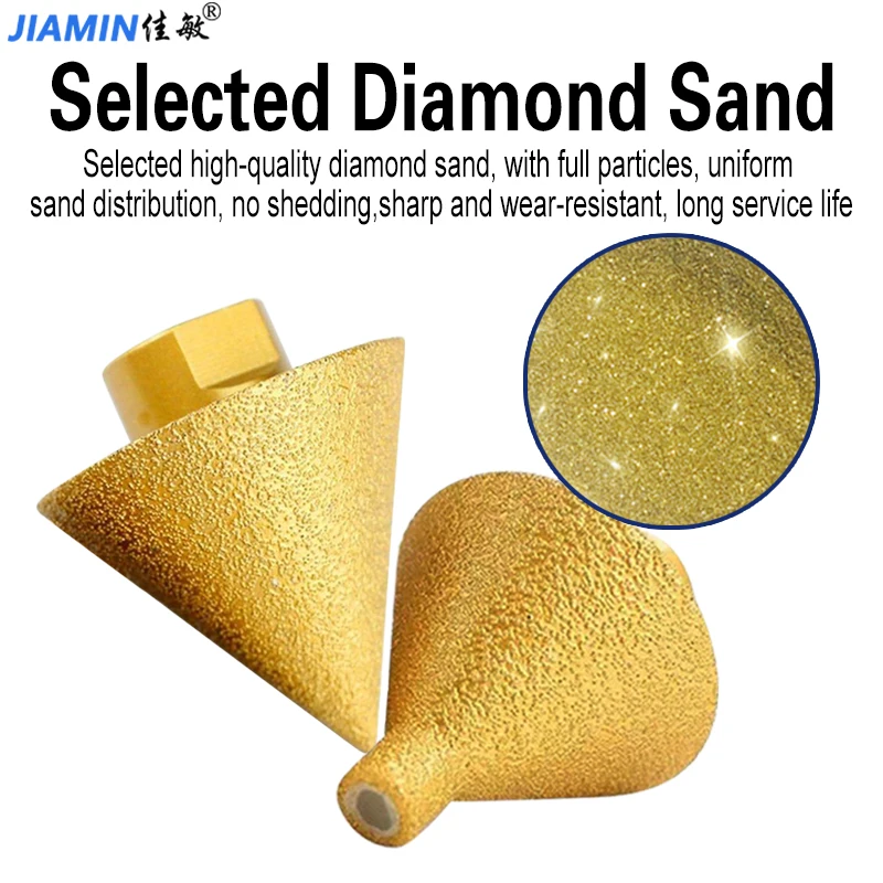 M14 Conical umbrella diamond chamfering machine brazing hole opener for various stone drilling and expanding drill bits