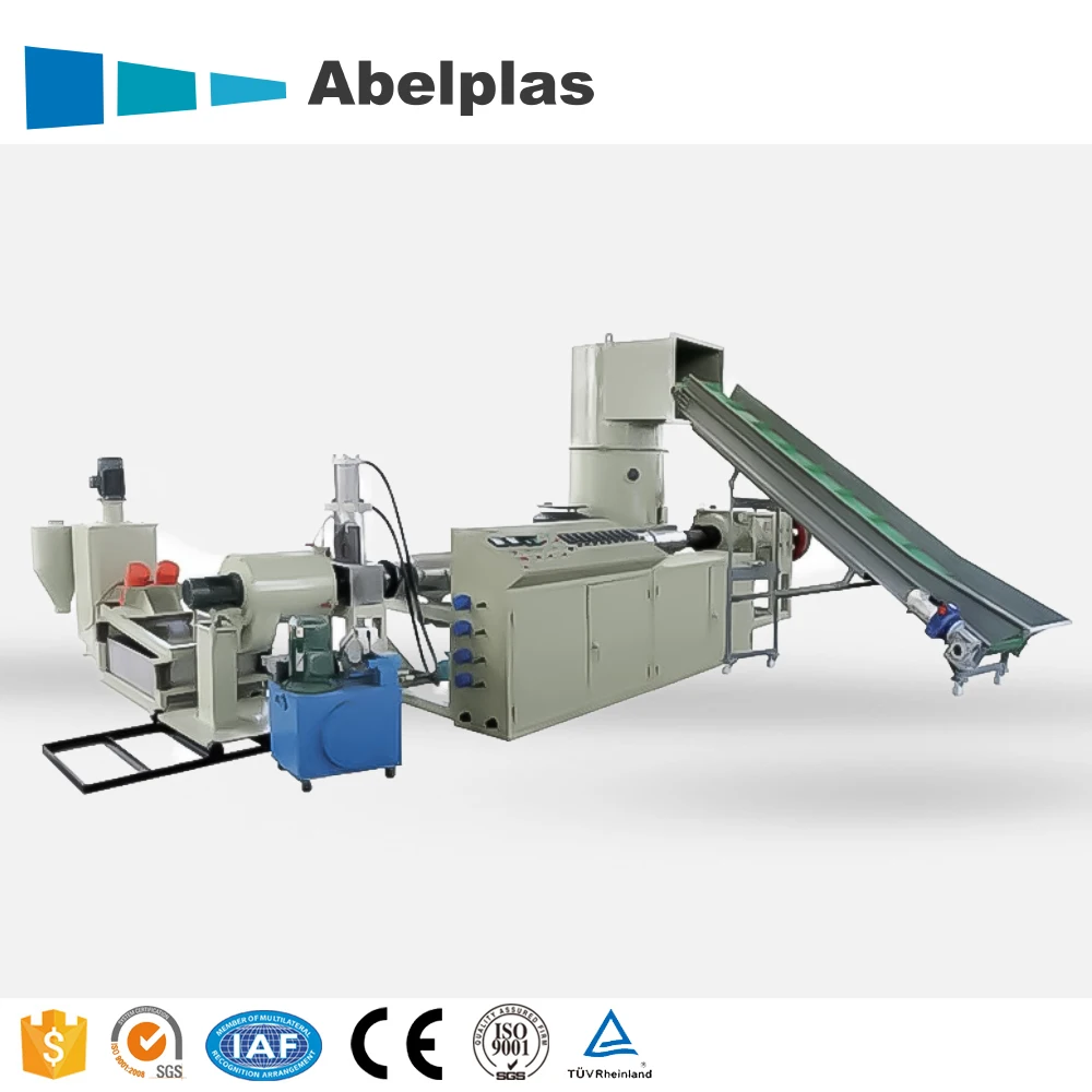 New Design Automatic Waste Plastic PE/PP/BOPP/LDPE/LLDPE/HDPE/PS/EPS/XPS/EVA Film Pelletizing Recycling Machine Line
