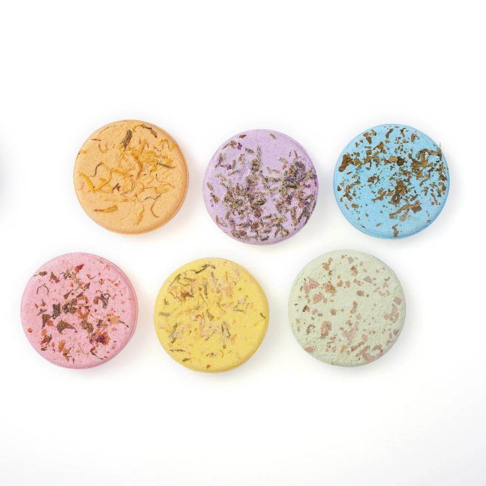 Hot selling Private Label Six Aromatherapy Bath salt Shower Tablets Natural Shower Bath Bombs Aromatherapy Shower Steamers Set