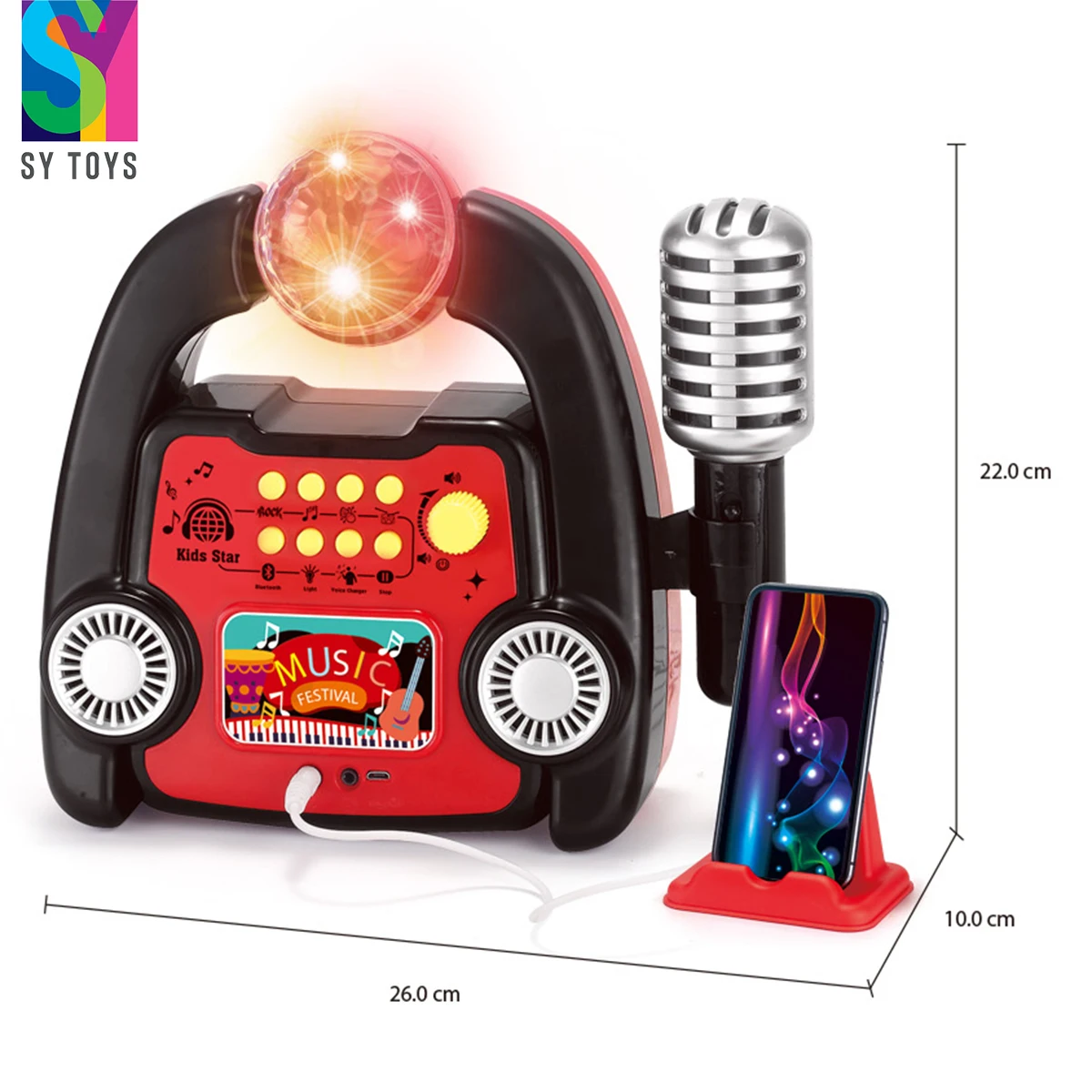 SY TOYS Multifunctional Musical Party Karaoke Machine Toys Connected With Phone Potable Loudspeaker&Microphone Fun For Kids