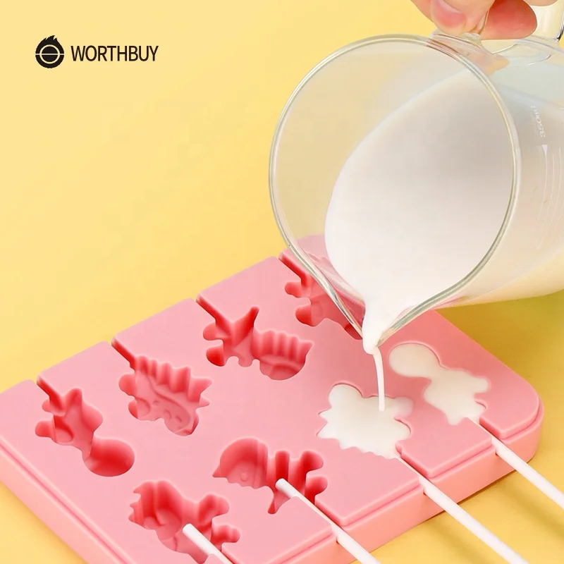 Amazon Hot Sale Children Hard Candy Mold Chocolate Biscuit Baking Tool Food Grade Silicone Lollipop Molds For Pasty