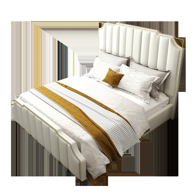 Bedroom furniture sets no mattress  king queen twin fashion upholstered Storage  bed frame 1.8m double modern soft leather beds