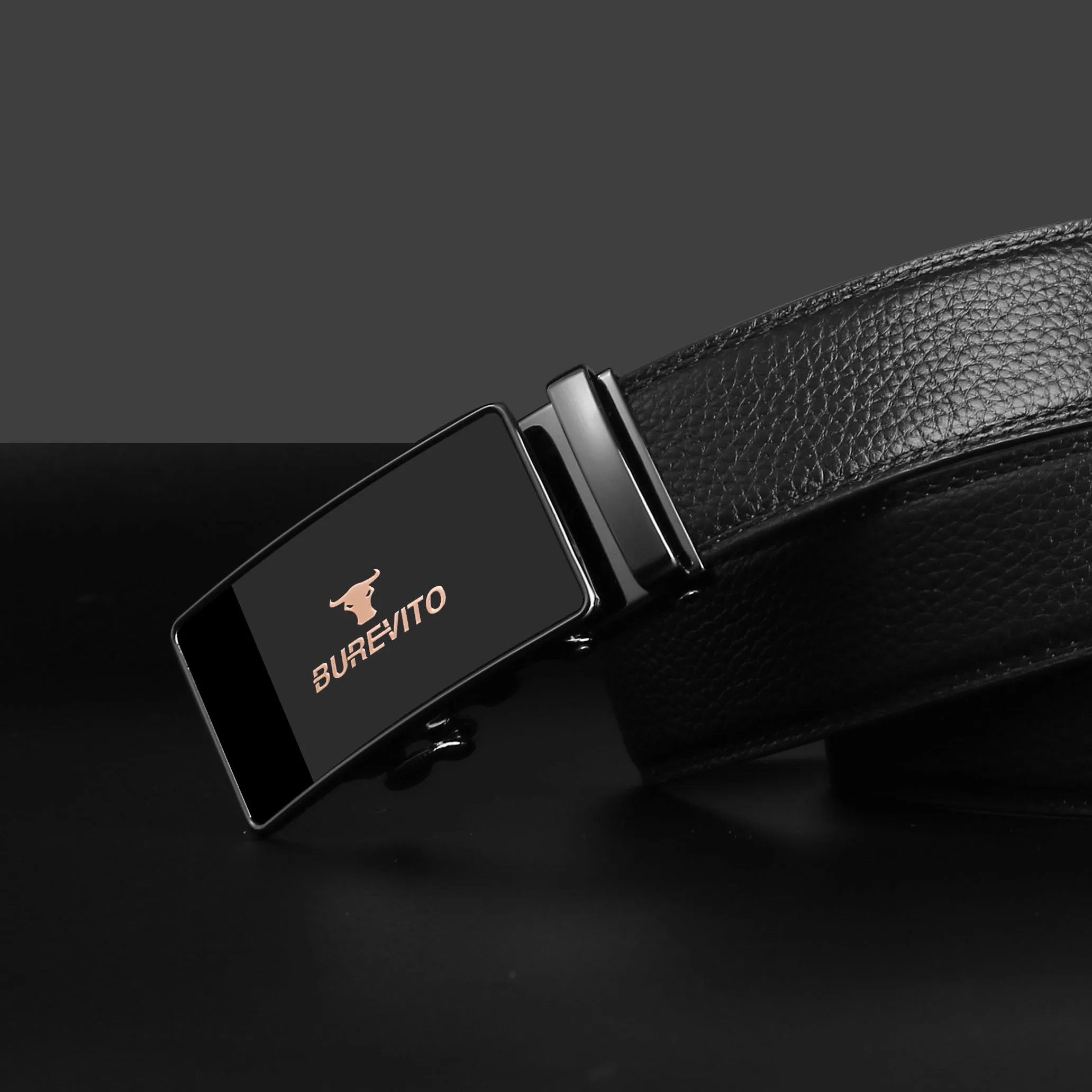 
Burevito изготовление размеров под заказ из натуральной яловой кожи Бизнес Ratchet ремень сплав Автоматическая пряжка из кожи с натуральным лицевым покрытием, ремни для мужчин 