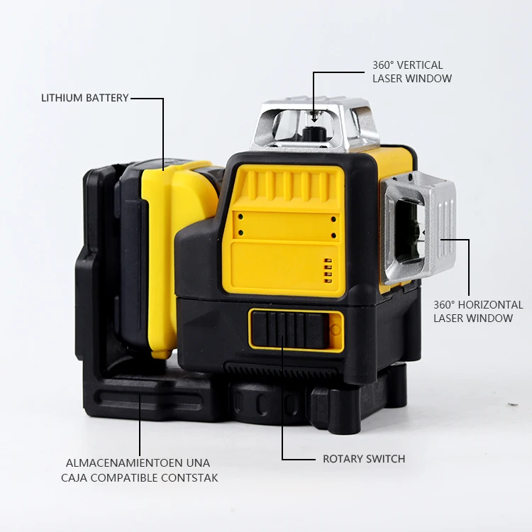 F FSPY Laser Level Deawlts Green Beam Laser Cross 12 Line Self Leveling 3d Auto Rotary Construction Nivel Laser Level 360 Degree