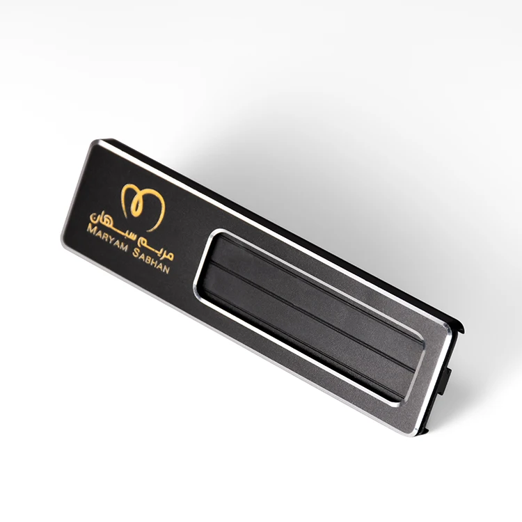 
Decorative promotional custom blank metal aluminium sublimation reusable employee staff magnetic tag name badge 