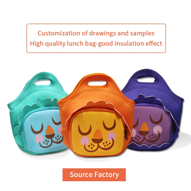 Custom Cute Neoprene Lunch Bag Wholesale High Quality Animal Lunch Cooler Bags For Kids baby bags for mom